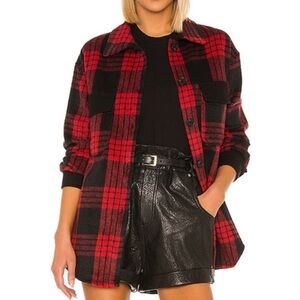 John + Jenn Baxter Jacket Red Plaid Shacket Shirt Jacket - Women’s‎ XS
